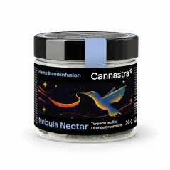 Cannastra Kanapių mišinys – „Nebula Nectar“ maltų žiedų apelsinų kreminė pudra (20 g)