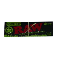RAW Black Organic Hemp 1¼ Rolling Papers - φυσικό μη επεξεργασμένο ρολό χαρτί, 50 φύλλων