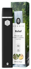 Hemnia Stylo vaporisateur fonctionnel Premium «Relief» - 90 % CBD, 10 % CBN, valériane, gingembre, 1 ml