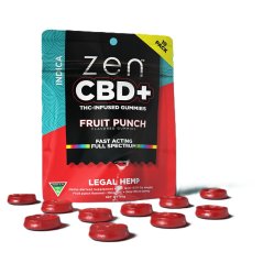 Zen CBD THC+ Gummies Fruit Punch Indica, 10 Stück, 200 mg