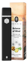 Hemnia Stylo Vape Fonctionnel Premium Blance of Mind - 40 % CBD, 40 % CBG, 20 % CBN, ginseng, mélisse, romarin, 1 ml