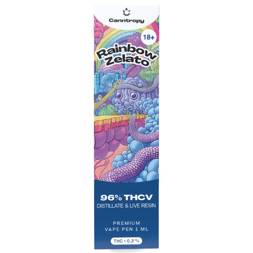thcv live resin disposable vape pen Canntropy Rainbow Zelato terpenes, THCV 96% quality, 1 ml best place to buy sub-ohm Flavor:Sunset Cocktail