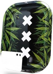 Best Buds XXX Amsterdam Mıknatıslı Öğütücü Kartlı Küçük Metal Sigara Sarma Tepsisi