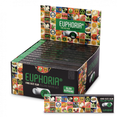 Euphoria Groovy Rolling Papers Kingsize Slim + филтри - Дисплейна кутия от 24 пакета с филтри