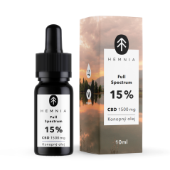 Hemnia Έλαιο κάνναβης πλήρους φάσματος CBD 15%, 1500 mg, 10 ml
