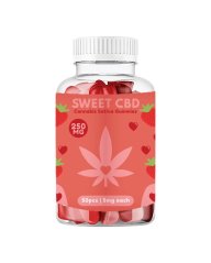 Sweet CBD Love Gummies candy, Strawberry, 250 mg CBD, 50 pcs x 5 mg