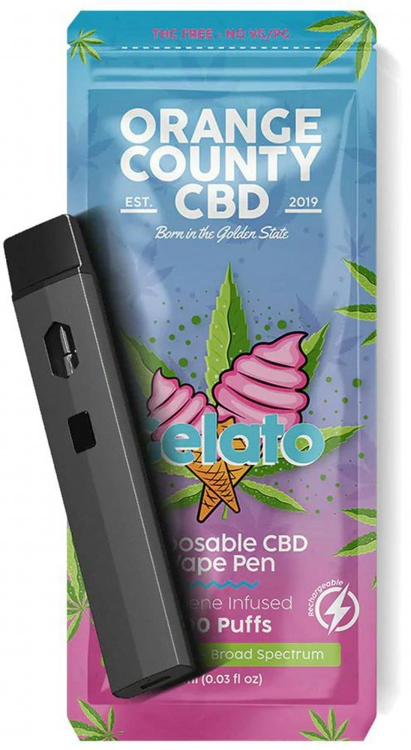 【Yac】CNP 1ml GELATO CBD CBG CBN CRD Orange County CBD Vape Pen Gelato, 600mg CBD, 1ml