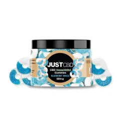 JustCBD Gummies Blue Raspberry Rings 250 mg - 3000 mg CBD