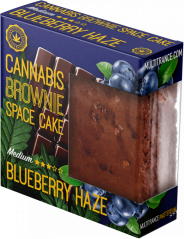Cannabis Blueberry Haze Brownie Deluxe Packing (sabor Sativa médio) - Caixa (24 pacotes), 2400 g