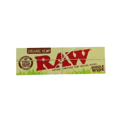 RAW Organic Kaņepju viena plata velmēšanas papīrs - dabīgs, nerafinēts velmēšanas papīrs, 50 loksnes