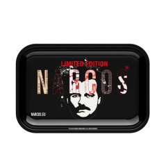 Narcos Metal Rolling Tray Black Edition, miðlungs, 19 x 29 cm