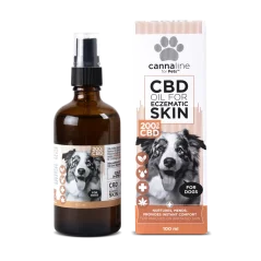 Cannaline Huile de CBD pour la peau eczémateuse chez le chien, CBD 200 mg, 100 ml