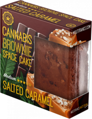Embalagem Deluxe Brownie de Caramelo Salgado de Cannabis (Sabor Sativa Médio) - Caixa (24 pacotes), 2400 g