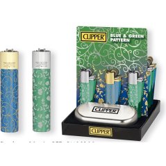 Clipper Métal Bleu Vert Motif