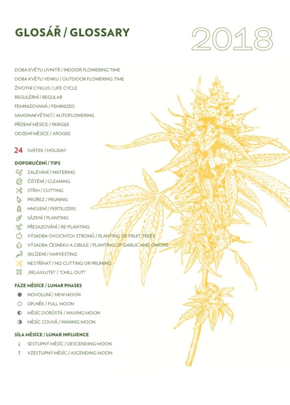 Kalendář Cannapedia 2018 – Samonakvétací konopné odrůdy