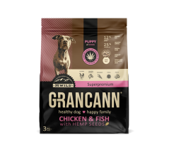 Grancann Chicken & Fish with hemp seeds - Hemp food for puppies of all breeds, 3kg