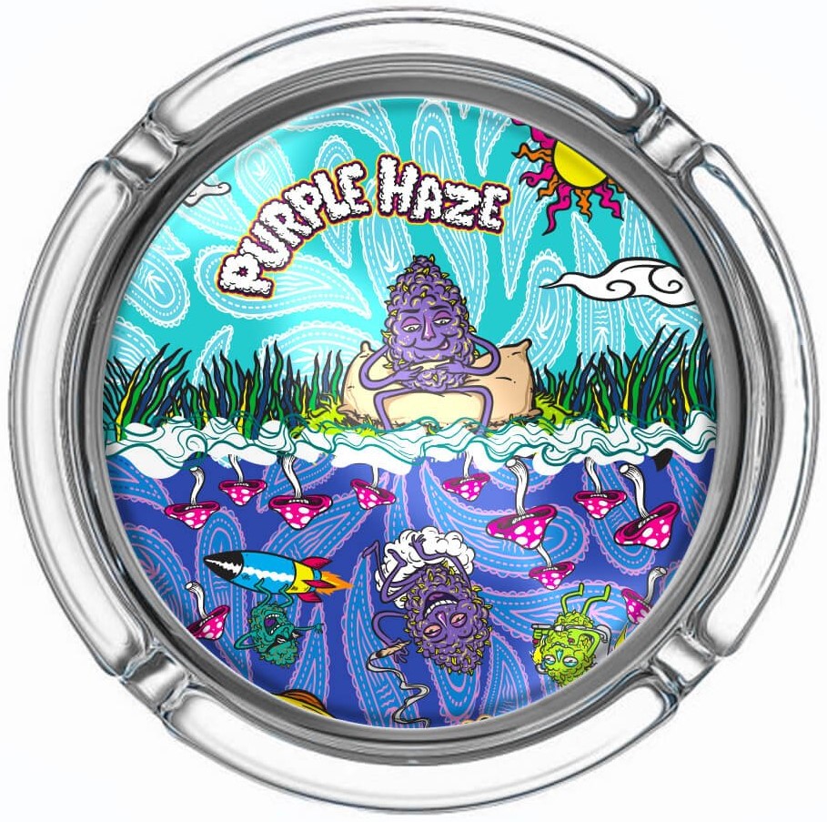 Best Buds Small Glass Ashtray Purple Haze