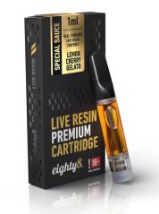 Eighty8 Cartuș CBD Lemon Cherry Gelato terpene de rășină vii, 1 ml
