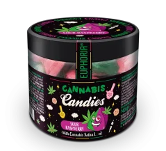 Euphoria Cukierki konopne o smaku kwaśnej maliny, 140 g