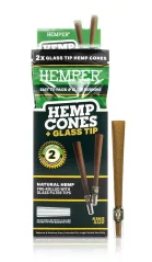 Conos HEMPER King Size + Punta de Vidrio 2pk Natural
