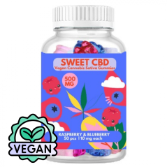 Sweet CBD Ούλες Καλοκαίρι Μούρο Χορτοφάγος 500 mg CBD, 50 Χ 10 mg, 108 σολ