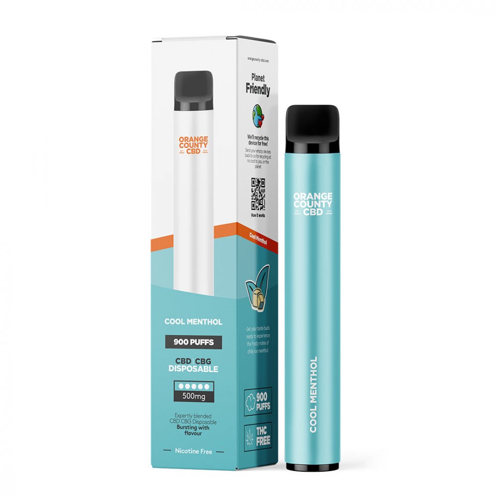 elfbar elfa master akku Orange County CBD Vape Pen Cool Menthol, 250mg CBD + 250mg CBG, 2 ml