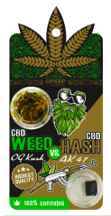 Euphoria CBD Weed OG Kush proti CBD Hash AK 47