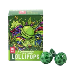 Euphoria Cannabis Lollipops dalam kotak, rasa ganja (10 x 12 g)