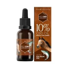 MediCBD CBD ზეთი ცხენებისთვის ორაგულის ზეთით, 10% CBD, 3000 მგ, 30 მლ