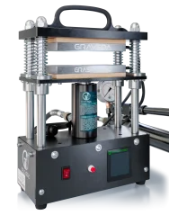 Graveda Graspresso EPIC 20T Rosin Press dengan silinder hidraulik dan indikator tekanan