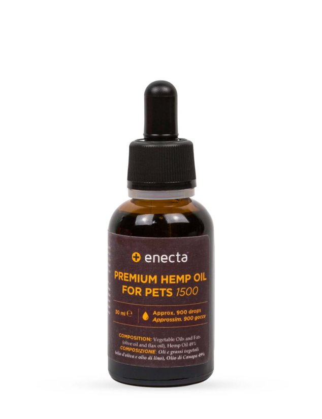 Enecta CBD konopný olej pro zvířata 5%, 1500 mg, 30 ml