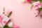 Pink background and sideways are gift boxes, tips not only for hemp Christmas gifts for women