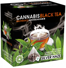 Cannabis Silver HaZe Black Tea (Box of 20 Pyramid Teabags), 40 g