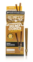 HEMPER King Size Cones + Glass Tip 2 vnt. su medumi