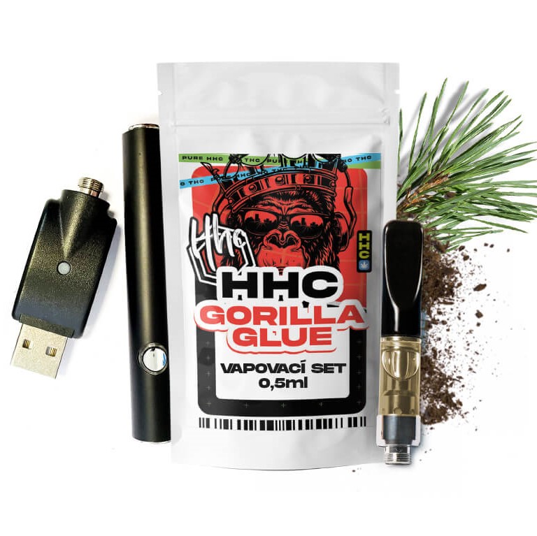 Czech CBD HHC Set Battery + Cartridge Gorilla Glue, 94 %, (0,5 ml)