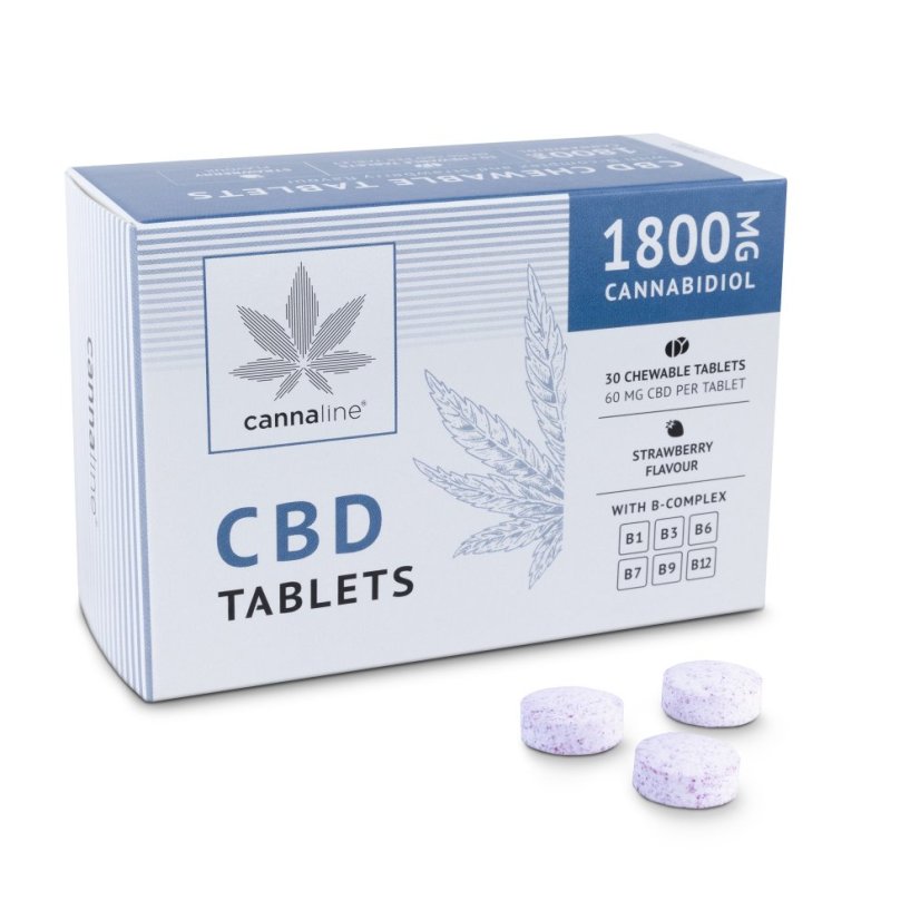Cannaline CBD Tablets with B-complex, 1800 mg CBD, 30 x 60 mg