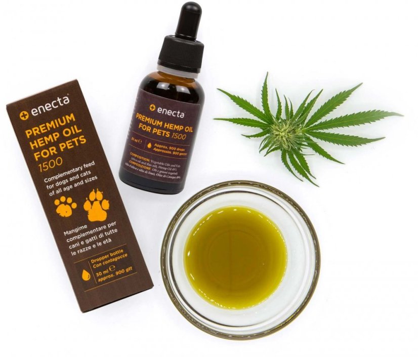 Enecta CBD konopný olej pro zvířata 5%, 1500 mg, 30 ml