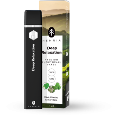 Hemnia Premium Functional CBDP and CBN Vape Pen Deep Relaxation - 5 % CBDP, 90 % CBN, Kava, Valerian, Lemon Balm, 1ml