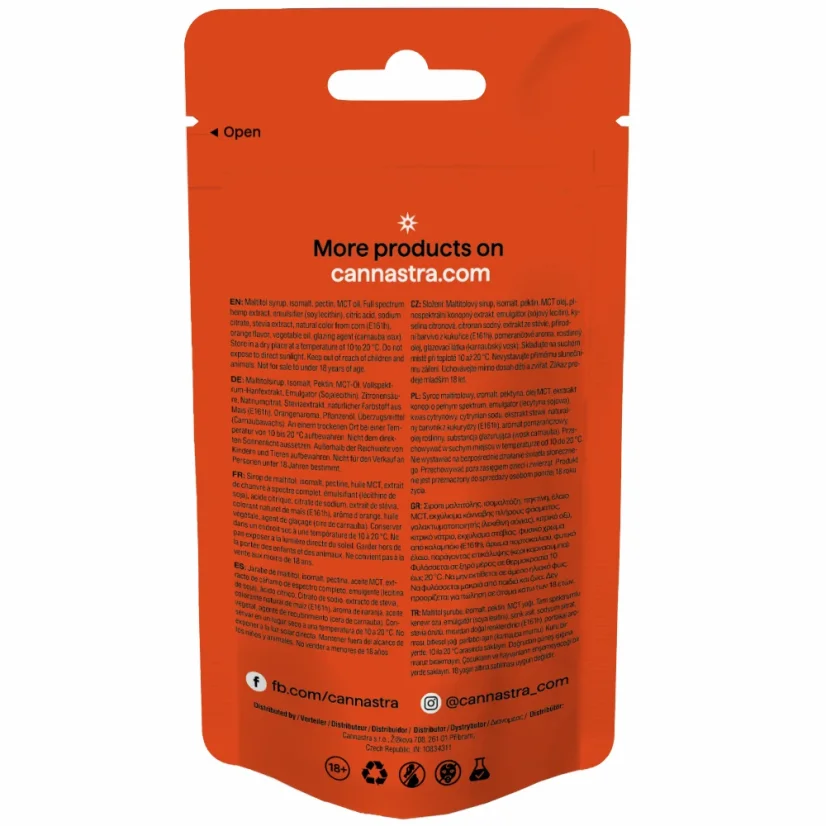 Cannastra THC+ Astro Bears Orange Bath Jellies, 10 pcs x 5 mg, 50 g