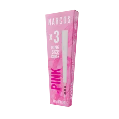 Narcos King Size kūginiai popieriai Pink Edition 109 mm, 3 vnt