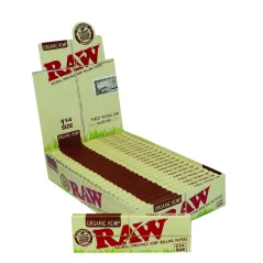 RAW Хартийки за цигари от органичен коноп 1¼ - натурални нерафинирани хартийки за цигари, 50 листа