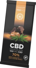 CBD Dark Chocolate with Salty Caramel Pearls (100 mg CBD), 100 g