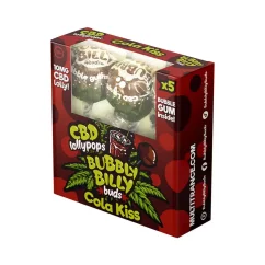 Bubbly Billy Buds 10 mg CBD Cola Kiss Lollies with Bubblegum Inside – Gift Box (5 Lollies), 100 g