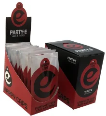 Happy Caps „Party E“ – energizuojančios ir stimuliuojančios kapsulės (maisto papildas), dėžutėje 10 vnt., 40 g