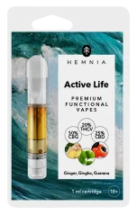 Hemnia Active Life - kartuša, THCV 20%, CBG 50%, CBD 25%, ingver, ginko biloba, guarana, 1 ml