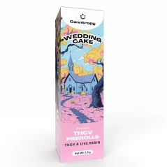Canntropy Terpènes de résine vivante THCV Prerolls Wedding Cake, qualité THCV 96%, 1 g