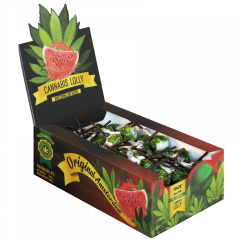 Cannabis Watermelon Kush Lollies – Display Carton (70 Lollies), 1260 g