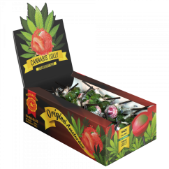 Cannabis Strawberry Haze Lollies – Display Carton (70 Lollies), 1260 g