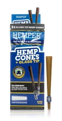Conos HEMPER King Size + Boquilla de Vidrio 2pk Arándano