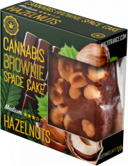Embalagem Deluxe Brownie de Avelã com Cannabis (Sabor Sativa Médio) - Caixa (24 pacotes), 2400 g